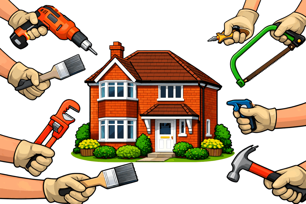 uk house with trades large